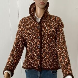 Dean & White boucle button up collared collared sweater size PXL (fits small)